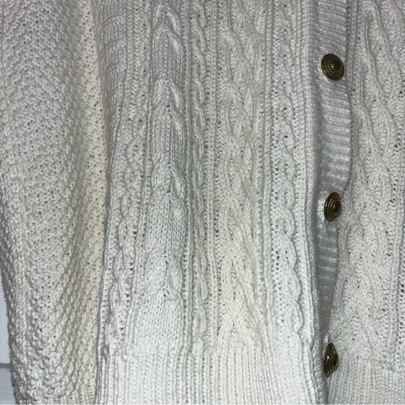 Cascade Classics Vintage women Ivory Cable Knit Vest size Large - Picture 2 of 9